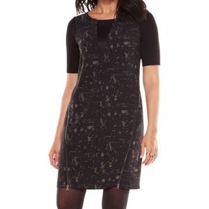 Elie Tahari for DesigNation Mixed-Media Zipper Sheath Dress Black Combo